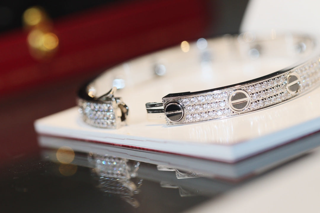 18K Diamond-paved Ceramic Love Bracelet