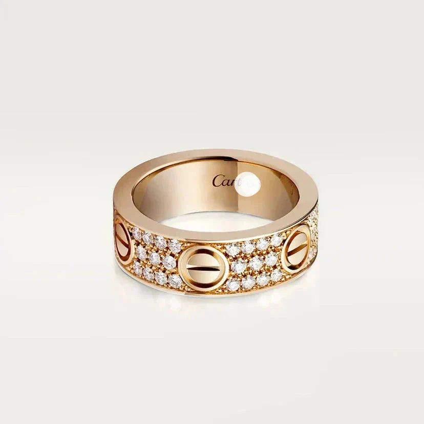 18K Love Diamond-Paved 6.5mm Ring